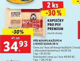 Lidl Kapsičky pro psy premium, 4x 100 g nabídka