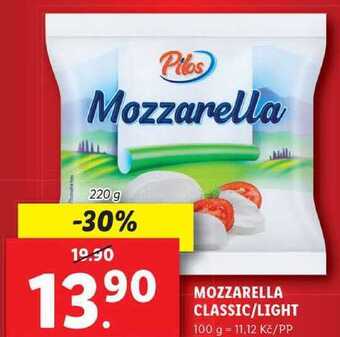 Lidl Mozzarella classic/light, 220 g nabídka