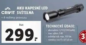 Lidl Aku kapesní led svítilna nabídka