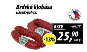 ZEMAN Brdská klobása (klasik/pálivá), 100 g nabídka