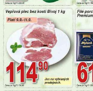 Lidl Vepřová plec bez kosti nabídka