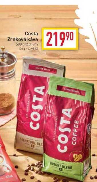 Billa Costa zrnková káva 500 g nabídka