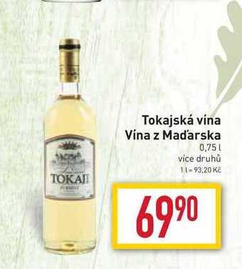 Billa Tokajská vína vína z madarska 0,75l nabídka