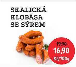 RABBIT řeznictví Skalická klobása se sýrem, 100 g nabídka