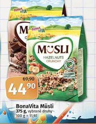 Coop Bonavita müsli 375 g, vybrané druhy nabídka