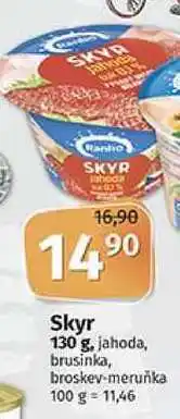 Coop Ranko skyr 130 g, jahoda, brusinka, broskev meruňka nabídka