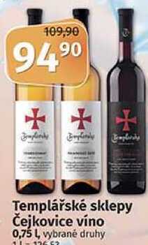 Templářské sklepy čejkovice víno 0,75l, vybrané druhy