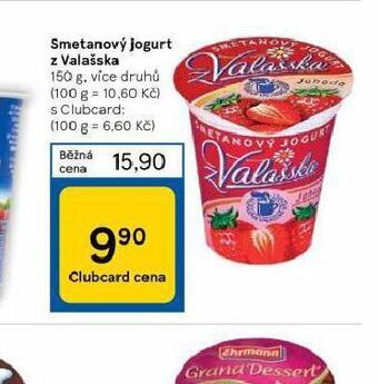 Tesco Smetanový jogurt z valašska nabídka