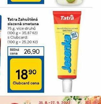 Tesco Tatra zahuštěná slazená smetana nabídka