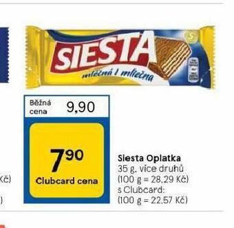 Tesco Siesta oplatka nabídka
