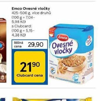 Tesco Emco ovesné vločky nabídka