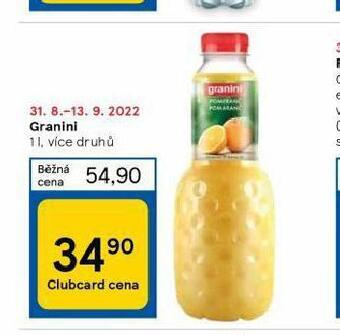 Tesco Granini nabídka