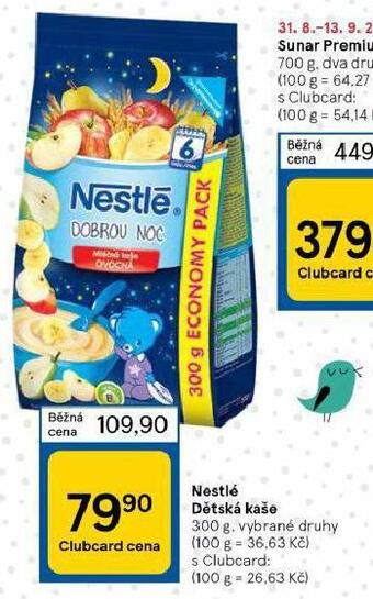 Tesco Nestlé dětská kaše nabídka