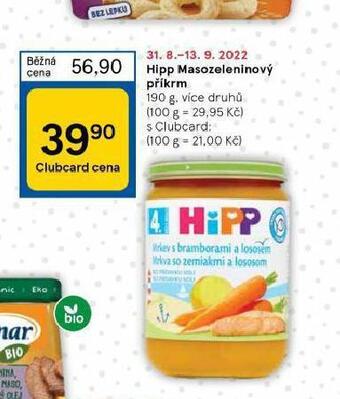 Tesco Hipp masozeleninový příkrm nabídka