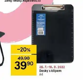 Tesco Desky s klipem nabídka