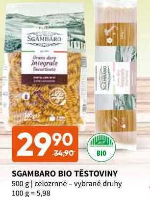 Terno Sgambaro bio těstoviny 500 g nabídka