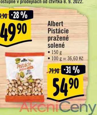 Albert Albert pistácie pražené solené • 150 g nabídka