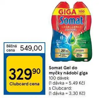 Tesco Somat gel do myčky nádobí giga 100 dávek nabídka