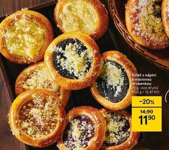 Tesco Koláč s náplní a máslovou drobenkou 75 g nabídka