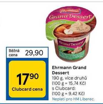 Tesco Ehrmann grand dessert 190 g nabídka