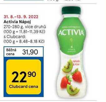 Tesco Activia nápoj 270-280 g nabídka