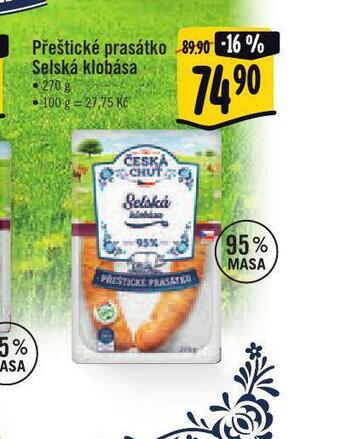 Jip Přeštické prasátko selská klobása nabídka