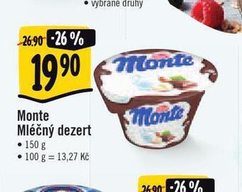 Jip Monte mléčný dezert nabídka