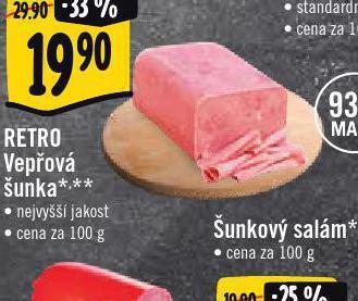 Jip Retro vepřová šunka nabídka