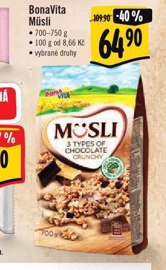 Jip Bona vita müsli nabídka