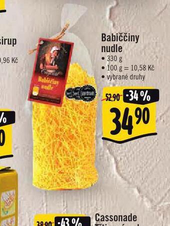Jip Babiččiny nudle nabídka
