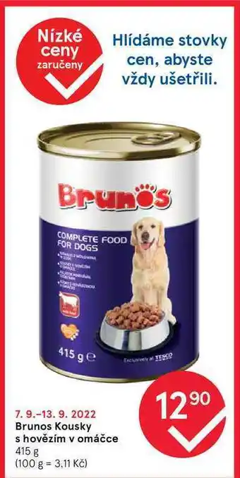 Tesco Brunos kousky s hovězím v omáčce 415 g nabídka