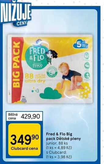 Tesco Fred & flo big pack dětské pleny junior nabídka
