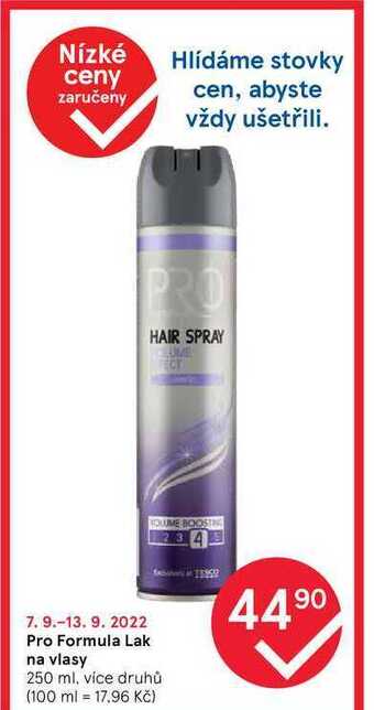 Tesco Pro formula lak na vlasy 250 ml nabídka