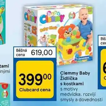 Tesco Clemmy baby židlička s kostkami nabídka