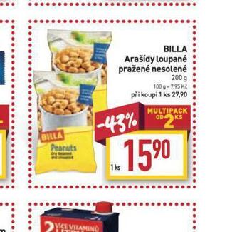 Billa Billa arašídy loupané pražené solené nabídka