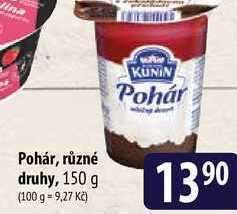 Pohár, různé druhy, 150 g