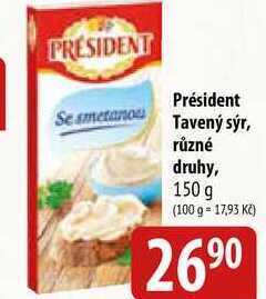 Bala Président tavený sýr, různé druhy, 150 g nabídka