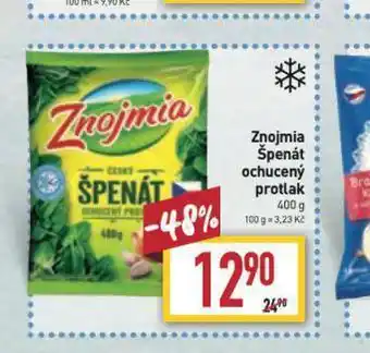 Billa Znojmia špenát ochucený protlak nabídka