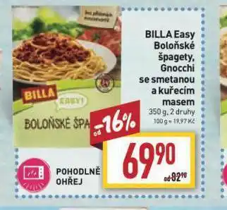 Billa Billa easy gnocchi se smetanou a kuřecím masem nabídka