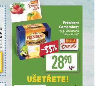 Billa Président camembert nabídka