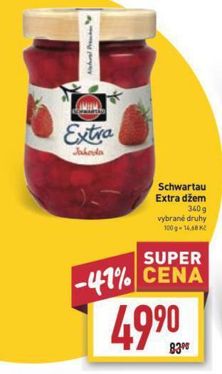 Billa Schwartau extra džem nabídka