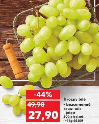 Kaufland Hrozny bílé bezsemenné nabídka