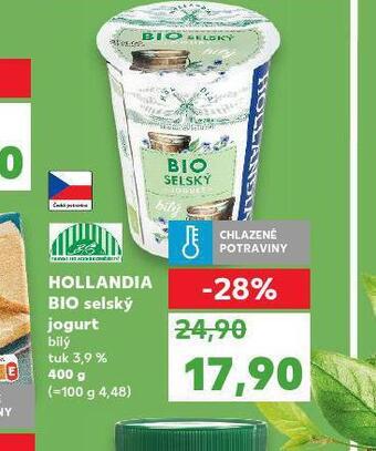 Kaufland Hollandia bio selský jogurt nabídka