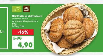 Kaufland Bio mušle se zlatým lnem nabídka