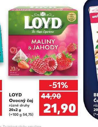 Kaufland Loyd ovocný čaj nabídka