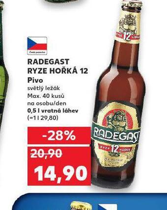 Kaufland Pivo radegast ryze hořká 12 nabídka