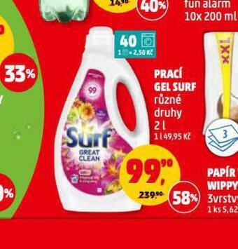 Penny Market Surf prací gel nabídka