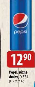 Bala Pepsi různé druhy, 0,33l nabídka
