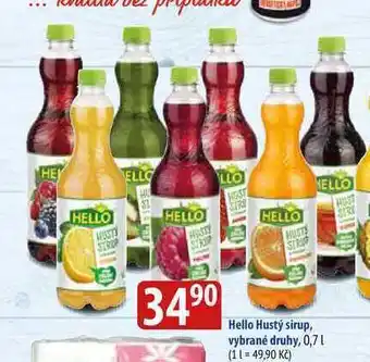 Bala Hello hustý sirup, vybrané druhy, 0,7l nabídka