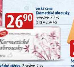 Bala Česká cena kosmetické ubrousky, 3-vrstvé, 80 ks nabídka